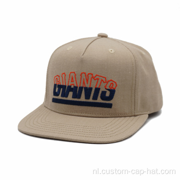 5 paneel geconstrueerde platte rand snapback hoed